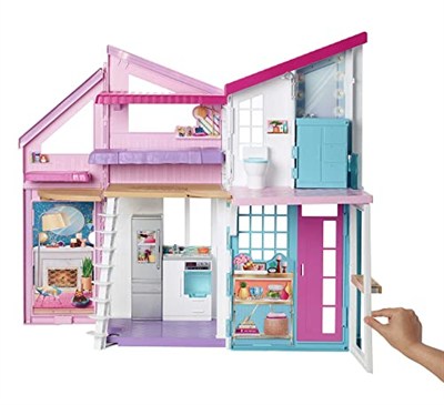 Barbienin Muhteşem Malibu Evi Barbienin Malibu Evi, Dönüşüm Özellikli, 25ten Fazla Parçalı ve 2 Katlı Bebek Evi FXG57 FXG57