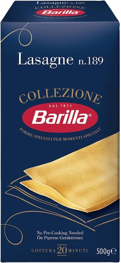 Barilla Lazanya/Lasagne Makarna, 500 Gr x 2 Paket