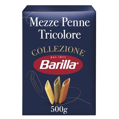 Barilla Mezze Penne Tricolore (Üç Renkli Kalem) Makarna 500 Gr