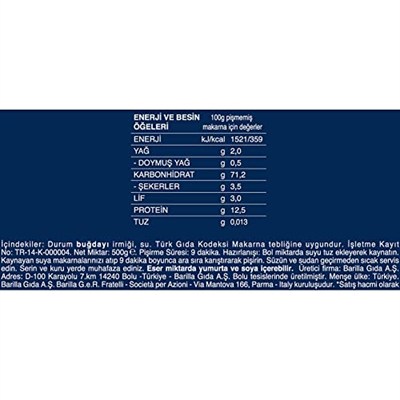 Barilla Pipette (Bukle) Makarna 500 Gr 2li paket