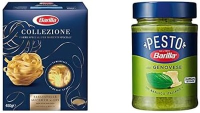 Barilla Tagliatelle Makarna 450 g. ve Barilla Fesleğenli Pesto (Pesto Genovese) Makarna Sosu 190 g.