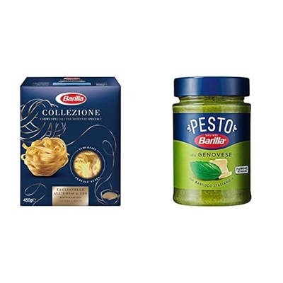 Barilla Tagliatelle Makarna 450 g. ve Barilla Fesleğenli Pesto (Pesto Genovese) Makarna Sosu 190 g.