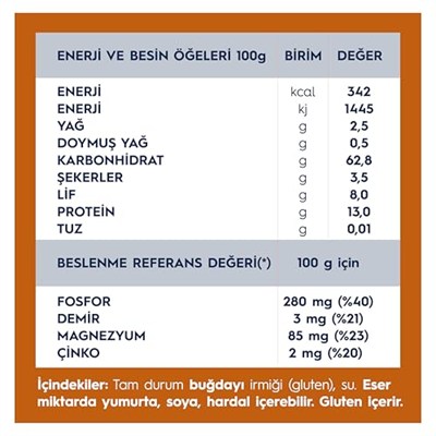 Barilla Tam Buğday Kelebek Makarna (Integrale Farfalle) 400 g.