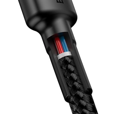 Baseus Cafule, 3.0 A USB-C & USB-C Şarj & Data Aktarımı Kablosu, Flash/Hızlı Şarj, 1 Metre, Gri/Siyah, CATKLF-GG1