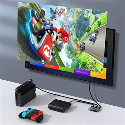 Baseus Matrix 2 in 1 Çok Fonksiyonlu Bilgisayar/Telefon HDMI Hub Adaptörü, Koyu Gri, HDMI Giriş Çıkış 4K & ARC, 4K 60 Hz Destekli, Seyahat Boy