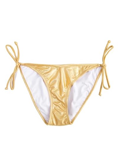 Basic Bikini Altı Yanları Bağlama Detaylı Dokulu Normal Bel