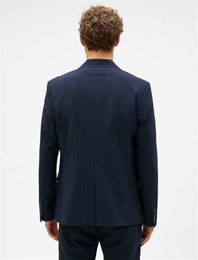 Basic Blazer Ceket Dikiş Detaylı Düğmeli Cepli