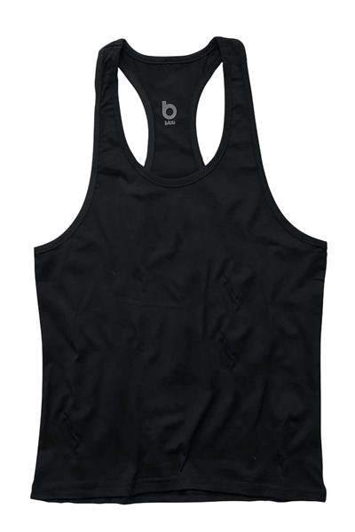 Basic Fitness Gym Tank Top Sporcu Atleti Siyah