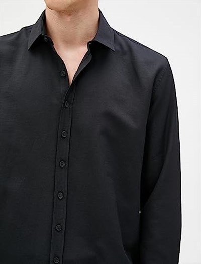 Basic Gömlek Klasik Manşet Yaka Uzun Kollu Düğmeli Non Iron