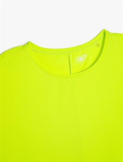 Basic Spor Tişört Yarasa Kol Bisiklet Yaka