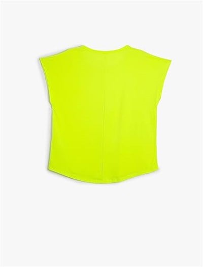 Basic Spor Tişört Yarasa Kol Bisiklet Yaka