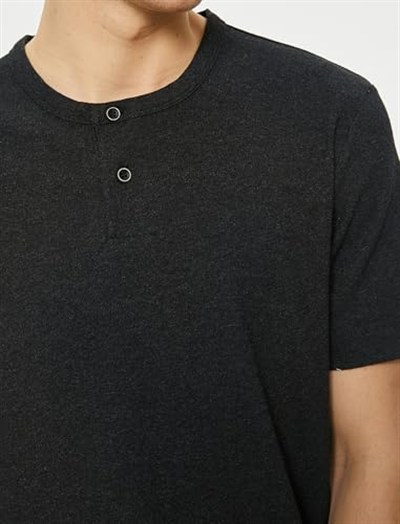 Basic Tişört Kısa Kollu Bisiklet Yaka