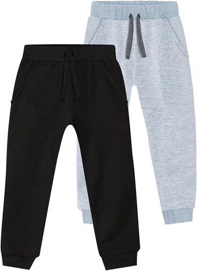 Basic Unisex Siyah-Gri Melanj 2li Eşofman Altı