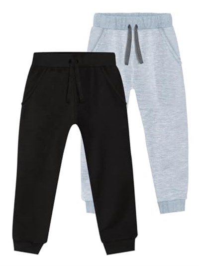 Basic Unisex Siyah-Gri Melanj 2li Eşofman Altı