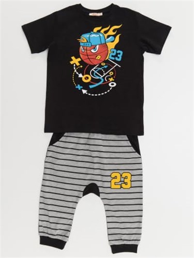 Basket Topu Erkek Çocuk T-shirt Kapri Şort Takım