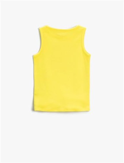 Baskılı Crop Atlet Bisiklet Yaka Pamuklu