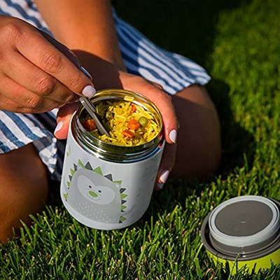 Bblüv B0122L – Foöd – Paslanmaz çelik termos, 300 ml, kase ve kaşık dahil, misket limonu, üniseks