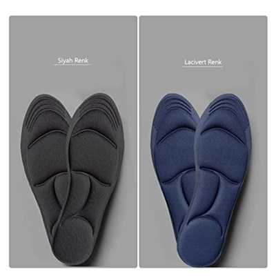 BC03 | Memory Foam, Tüm Ayakkabılarla Uyumlu, Rahat, Konfor, Darbe Emici Ve Yumuşak Iç Tabanlık (Siyah, 40-45)