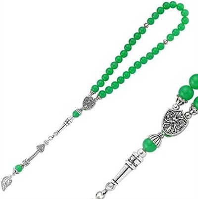 BD0000121 Doğaltaş Metal Püsküllü Aventurin Taşlı Tesbih
