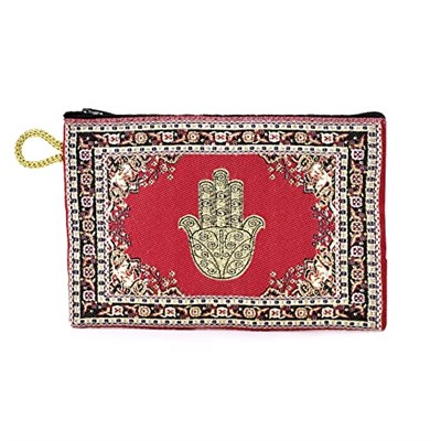 BDM - Monedero turco de tela con cremallera de la mano de Fátima. Elige tu color. - Rojo