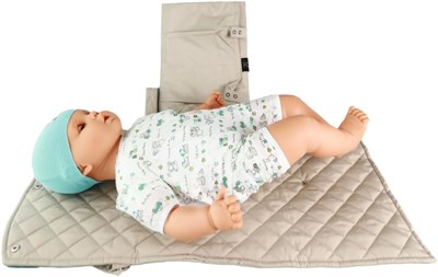 Bebek Alt Açma Örtüsü Su Geçirmez Fonksiyonel Bakım Çantası Kapitone Bebek Alt Açma Matı (Krem)