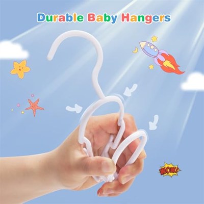 Bebek askıları dolap için - bebek giysileri askıları 60 paket plastik çocuk askıları giyim bebek yürümeye başlayan çocuk askıları beyaz
