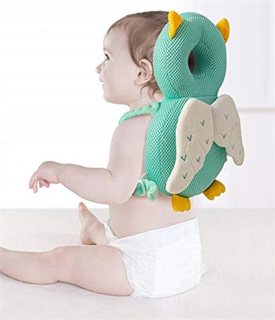 Bebek başı koruyucu, küçük çocuklar için baş güvenlik pedi, ayarlanabilir, küçük çocuklar için baş güvenlik pedi, minder sırt çantası, emekleme ve yürüyüş için bebek sırt koruması, 4-24 ay (gri-fil)