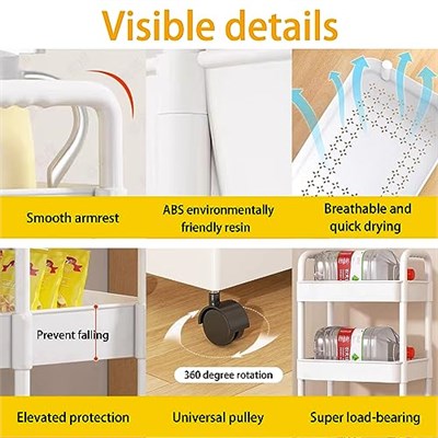 Bebek Bezi Caddy, Tekerlekli Plastik Hareketli Bebek Bezi Arabası Yenidoğan Kreş Essentials Bebek Bezi Düzenleyici, Masa ve Beşik Değiştirme için, Montajı Kolay, Beyaz