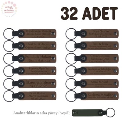 Bebek Mevlidi Hatırası Anahtarlık 32li Set, Standart, MH-KAN8516X32, Kahverengi & Yeşil, üniseks-bebek