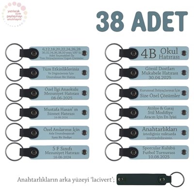 Bebek Mevlidi Hatırası Anahtarlık 38li Set, 38li Set, MH-KAN8539X38, Gök Mavi & Lacivert, üniseks-bebek