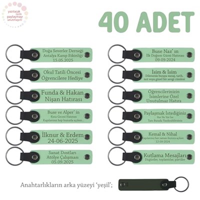 Bebek Mevlidi Hatırası İsim Yazılı Anahtarlık, Standart, MH-KAN8528X40, Açık Yeşil & Yeşil, üniseks-bebek