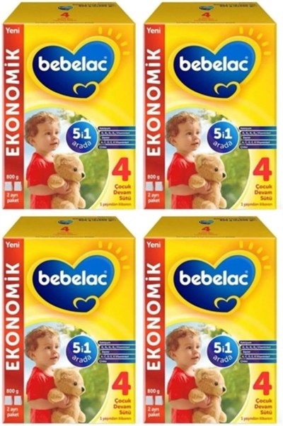 Bebelac 4 Devam Sütü 800 gr 1 Yaş X 4 Adet-kofre