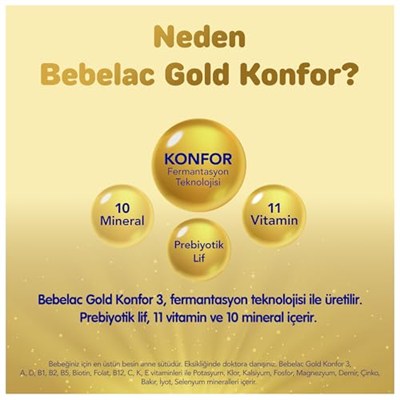 Bebelac Gold 3 Çocuk Devam Sütü, 3X800GR 9-12 AY