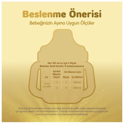 Bebelac Gold 3 Çocuk Devam Sütü, 3X800GR 9-12 AY