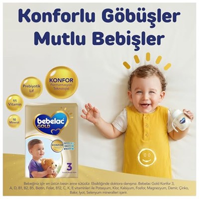 Bebelac Gold 3 Çocuk Devam Sütü, 3X800GR 9-12 AY