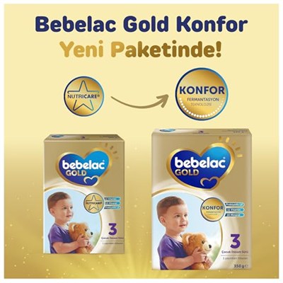 Bebelac Gold 3 Çocuk Devam Sütü, 3X800GR 9-12 AY