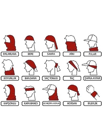 Bebo Store Extreme Spor Motor Ve Bisiklet Kullananlara Özel Desenli Buff Boyunluk Bandana Balaklava - animal-3
