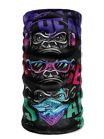 Bebo Store Extreme Spor Motor Ve Bisiklet Kullananlara Özel Desenli Buff Boyunluk Bandana Balaklava - 3 Maymun