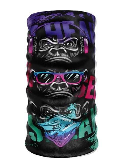 Bebo Store Extreme Spor Motor Ve Bisiklet Kullananlara Özel Desenli Buff Boyunluk Bandana Balaklava - 3 Maymun