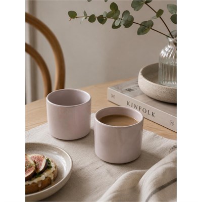 Beige & Stone 2li Set Parlak Bej Seramik Kupa 175 Ml Minimal Kahve Kupası Çay Fincanı Espresso Ve Türk Kahvesi Bardağı