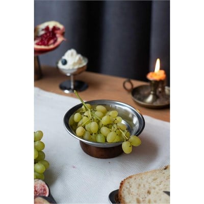 Beige & Stone Ahşap Ayaklı 15,5 Cm Çerez Meyve Kuruyemiş Sunum Kase Stand