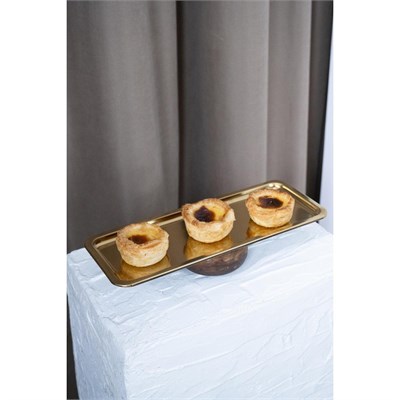 Beige & Stone Ahşap Ayaklı Baton Gold Dekoratif 33 Cm Pasta Kek Sunum/servis Tabak Stand