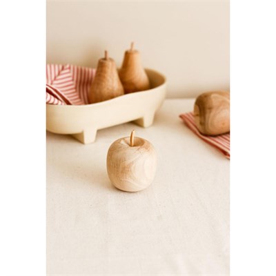 Beige & Stone Ahşap Elma Dekoratif Biblo Obje