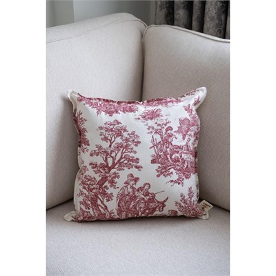 Beige & Stone Bordo Vintage Desenli 50x50 Dekoratif Yastık Kılıfı