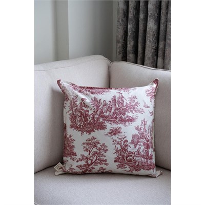 Beige & Stone Bordo Vintage Desenli 50x50 Dekoratif Yastık Kılıfı