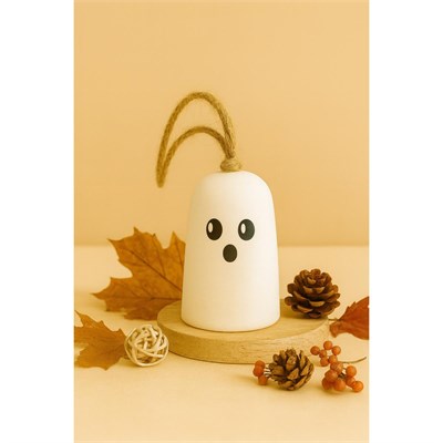 Beige & Stone Halloween Cadılar Bayramı Hayalet Temalı Booo & Hahaha Asılabilir Dekor ( 2li )