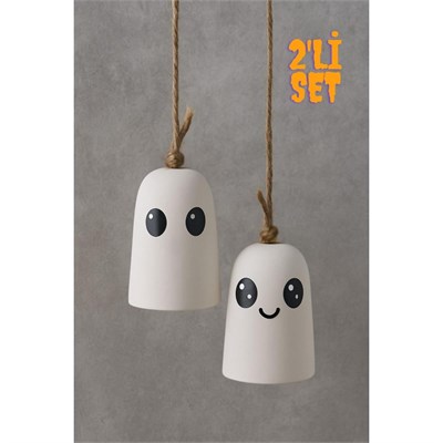 Beige & Stone Halloween Cadılar Bayramı Hayalet Temalı Sevimli Ruhlar Asılabilir Dekor ( 2li )