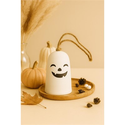 Beige & Stone Halloween Cadılar Bayramı Hayalet Temalı Booo & Hahaha Asılabilir Dekor ( 2li )
