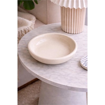 Beige & Stone Krem Donut Seramik Yemek Tabağı – 21,5 Cm