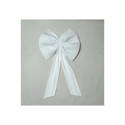 Beige & Stone Kurdele Yıllbaşı Ağaç Süs Noel Beyaz Fiyonk 55x50 Cm Büyük